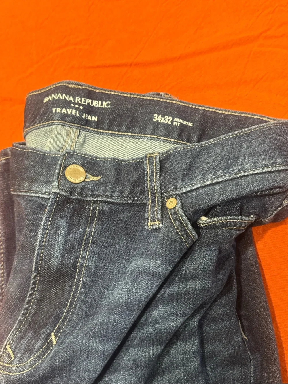Banana Republic Men’s Slim Jeans in Dark Indigo. Travel Jean